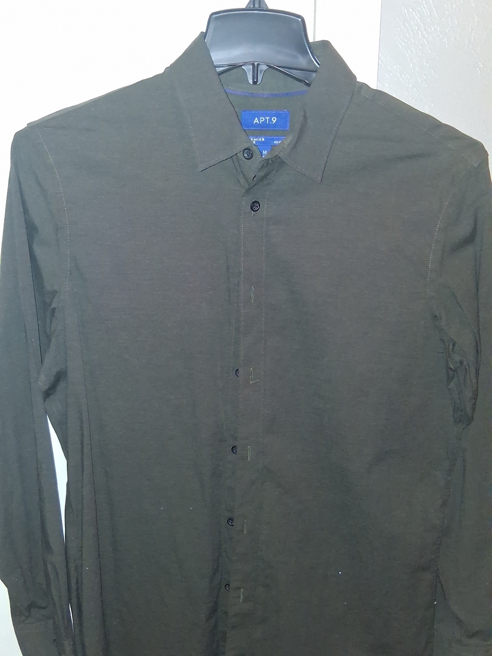 Apt. 9 Men's Olive Button-Up Dress Shirt